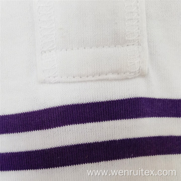 Polyester Cotton Striped Short-sleeve Lapel Polo T-shirt